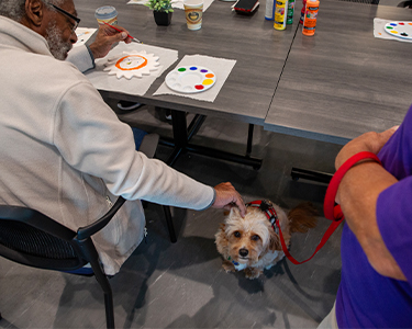 BoldAge PACE Owensboro participant petting dog